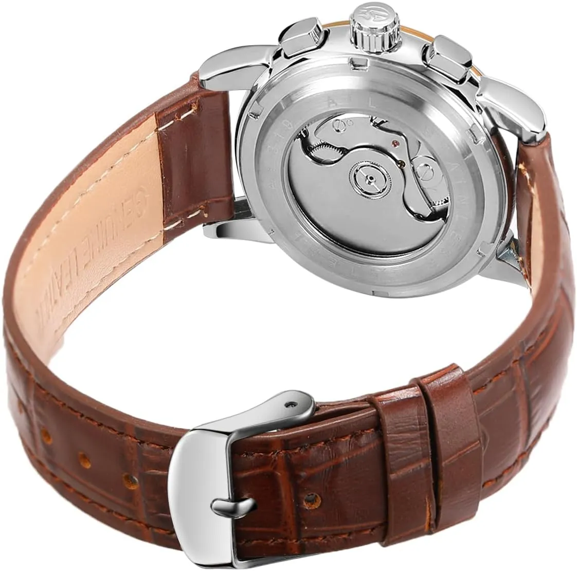 Business Watch Lady Calendar Self Winding Stainless Steel Moon Phase Wrist Watch FORSINING ascent school solar understate Women Waterproof Automatic 