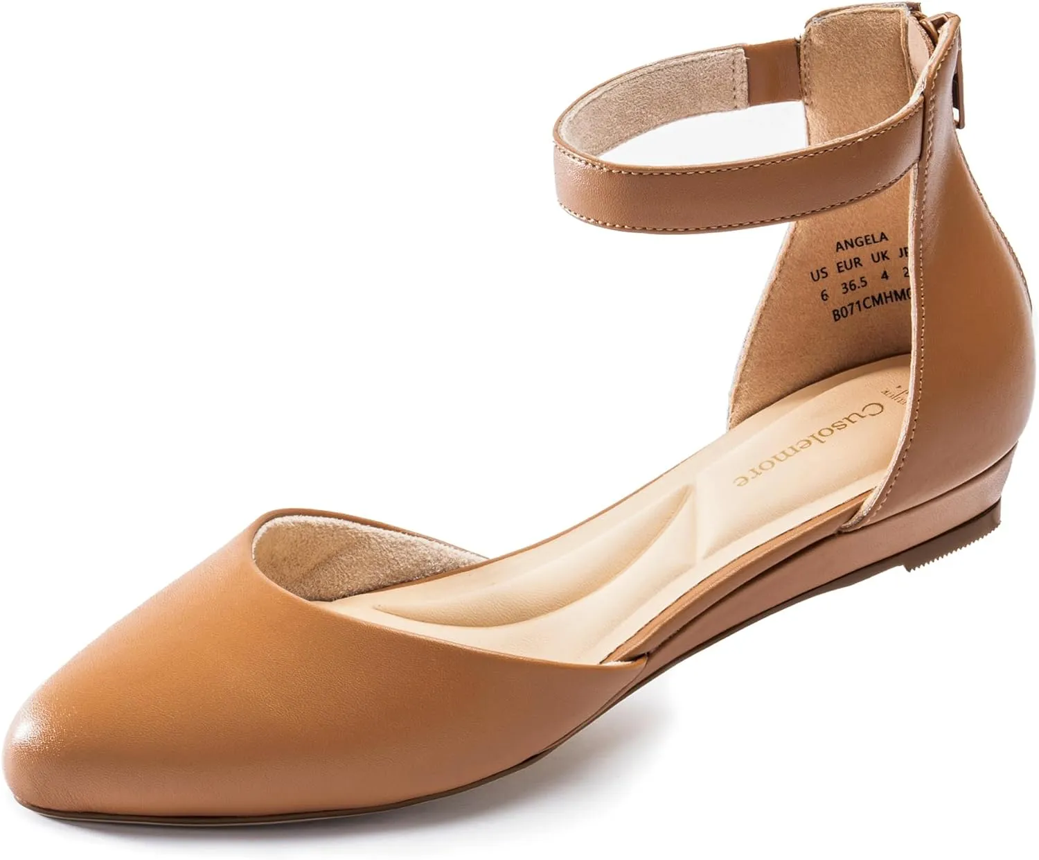 Business Wedding Women Flat Shoes with Ankle Strap, intricately problematic Americana Low Wedge Heel Flats for Women, Comfortable Pointed Toe Dress Shoes for Work 