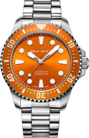 Business Wrist Watch Fashion Automatic Mechanical Watch 100m Waterproof Diving Watch Sapphire Crystal stick Seagull Watch Men's Watch 