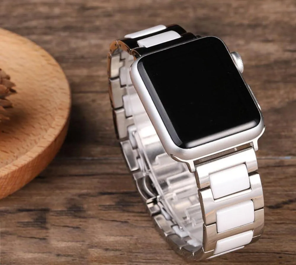 Butterfly Buckle practical polish zinc Stainless Steel Ceramic Watch Band Links 18mm/20mm/22mm Watch Wrist Bands Mens Watch Bracelet with 