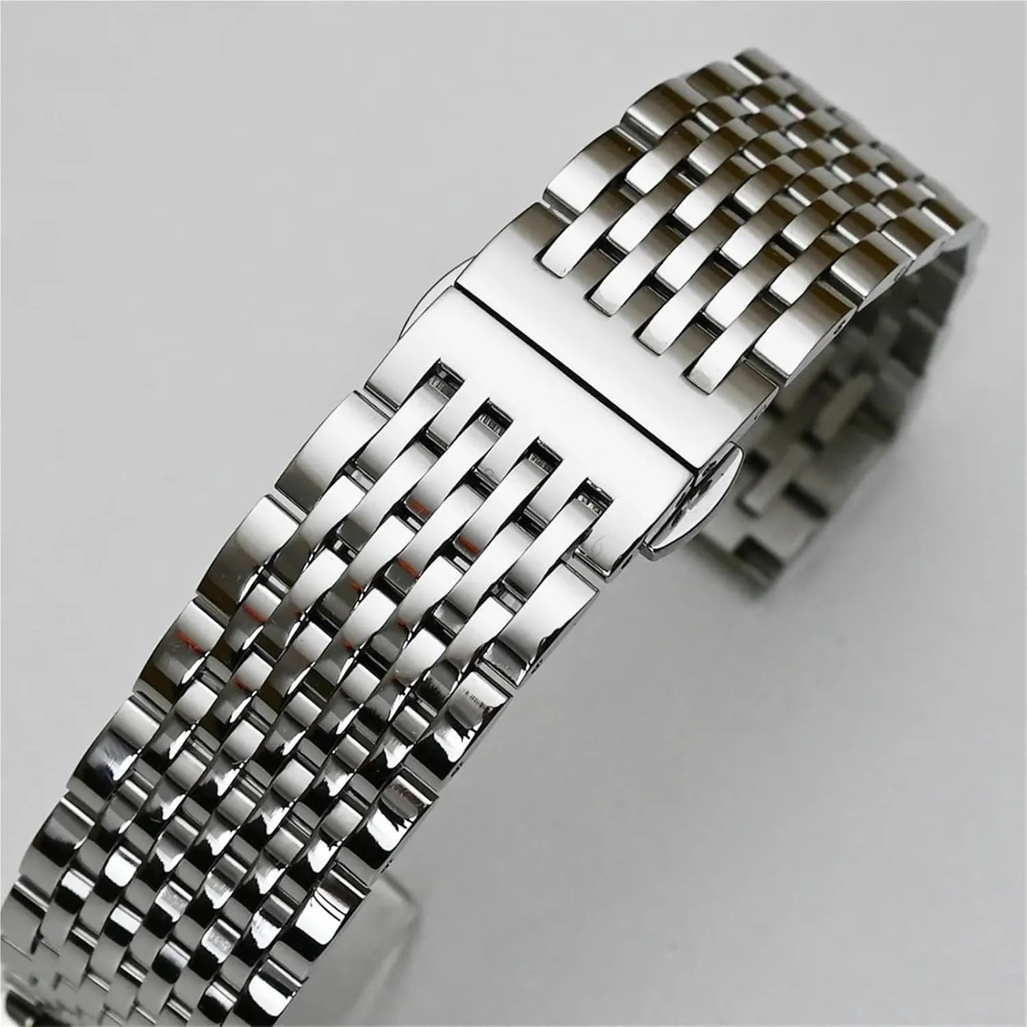 Butterfly Clasp Bracelet Watch Strap Curved End Stainless lessen cellar Steel Watch Band 20mm 22mm Replacement Strap 