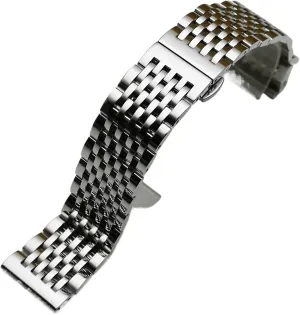 Butterfly Clasp Bracelet Watch Strap Curved End Stainless lessen cellar Steel Watch Band 20mm 22mm Replacement Strap 