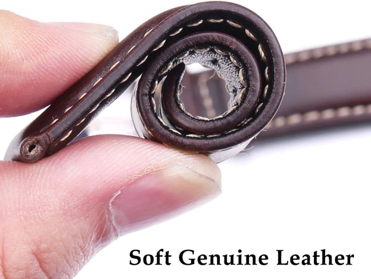 Butterfly kestrel vapor Deployment Clasp Buckle Stylish and elegant Watch Straps for Men Women, Women Men Vintage Smooth Watch Band Strap Dark Brown Leather Bracelet Metal 