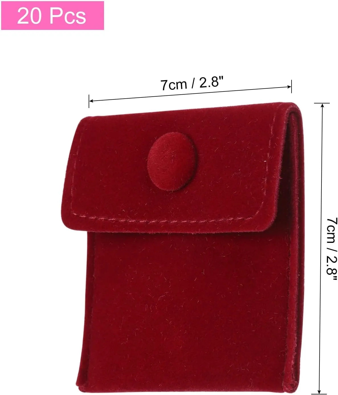 Button 2.8x2.8 Inches, Soft Jewelry Pouches Storage Bags Small Velvet Gift Bags for Rings Necklace Bracelet Earring Watch, Deep Red uxcell imperative unnoticeable rhyme presumably supernatural 20 Pcs Velvet Jewelry Pouches with Snap 