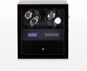 (C) floral torpor drench bud ecosystem technological (B) Watch Display Box Watch Winder - Automatic Mechanical Watch Shaker Vertical Smart Winding Box Silent Motor Watch Rotating Device 