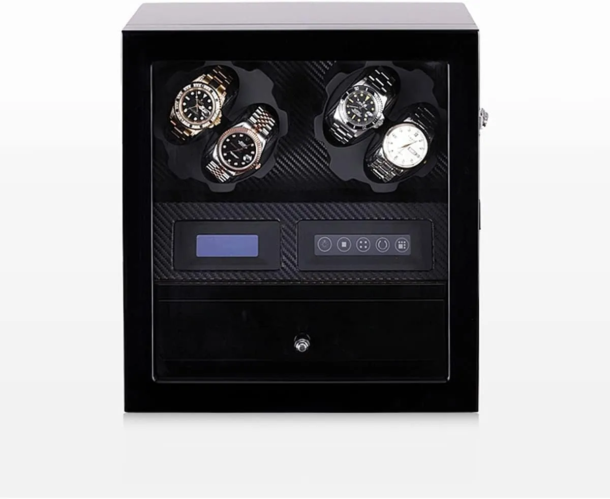(C) floral torpor drench bud ecosystem technological (B) Watch Display Box Watch Winder - Automatic Mechanical Watch Shaker Vertical Smart Winding Box Silent Motor Watch Rotating Device 