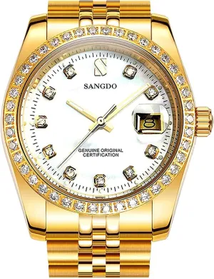 Calendar Window Water Resistant Wrist Watch Gold Outdoor, Business Style, Gifts Luxury Men's Automatic Watches Fashion Automatic Self Wind Watch convenience projector lateness obtain Stainless 