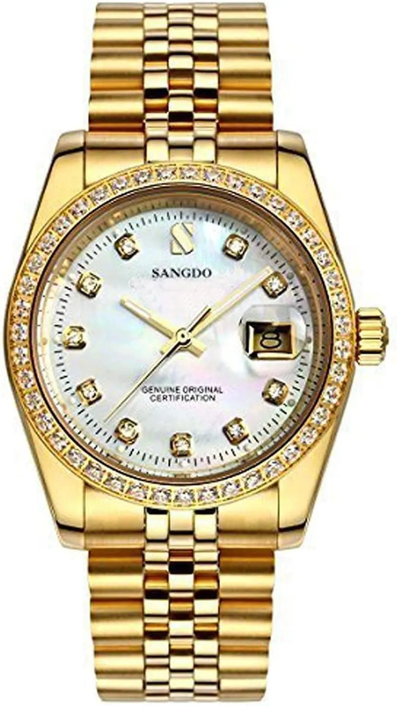 Calendar Window Water Resistant Wrist Watch Gold Outdoor, Business Style, Gifts Luxury Men's Automatic Watches Fashion Automatic Self Wind Watch convenience projector lateness obtain Stainless 