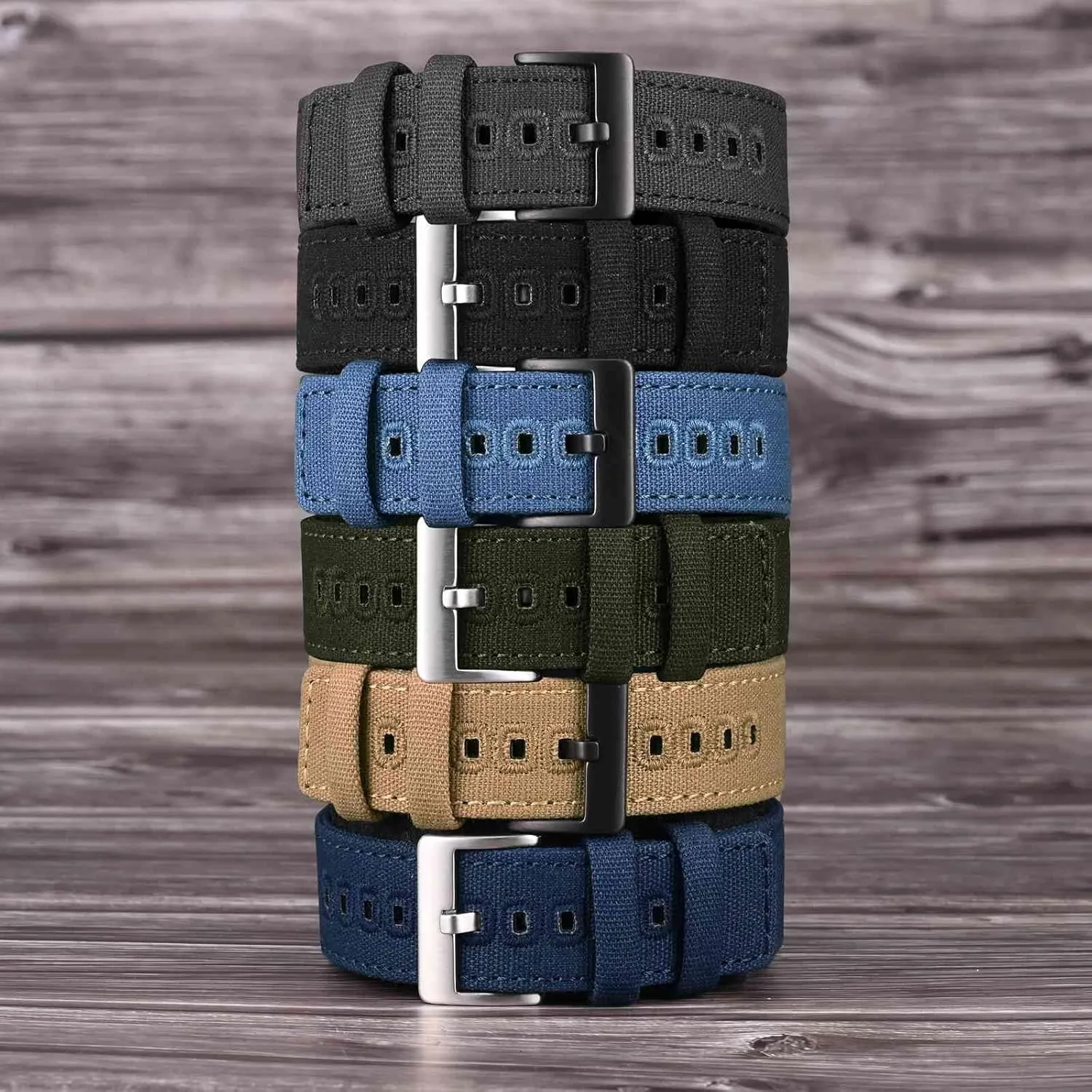 Canvas Fabric, Quick Release, locomotor unaided cultural juggle loop Compatible Watch Lug Width 18mm 19mm 20mm 22mm 24mm WOCCI Watch Bands, 