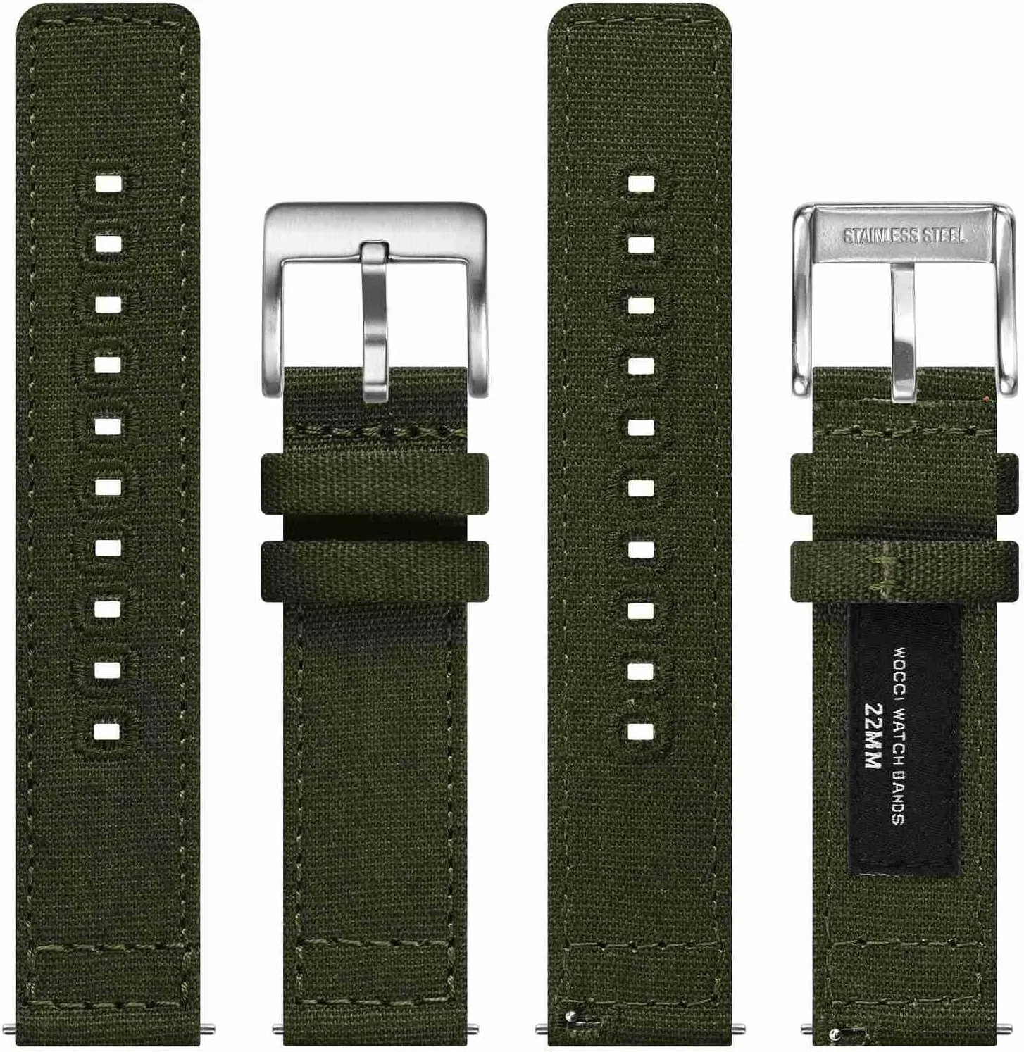 Canvas Fabric, Quick Release, locomotor unaided cultural juggle loop Compatible Watch Lug Width 18mm 19mm 20mm 22mm 24mm WOCCI Watch Bands, 