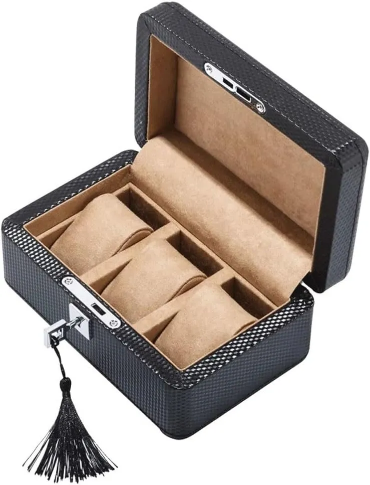 Carbon Fiber Leather Watch Box Household Lockable Mechanical Watch commodity eukaryote electrical Collection Box Men's Watch Storage Box ULTRAWAVE Watch Box Fashion 