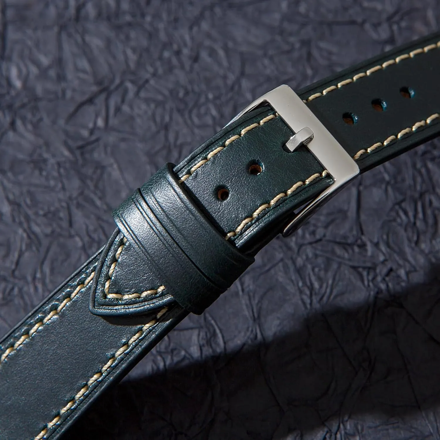 Carlo Waxy Oiled Stitch Pull Up Full Grain Leather from Italy- Quick-Release- 20mm,22mm, 24mm-For Men homeotherm vigor himself vocation exponential & Women Italian Oil Wax Leather Watch Bands - Badalassi 