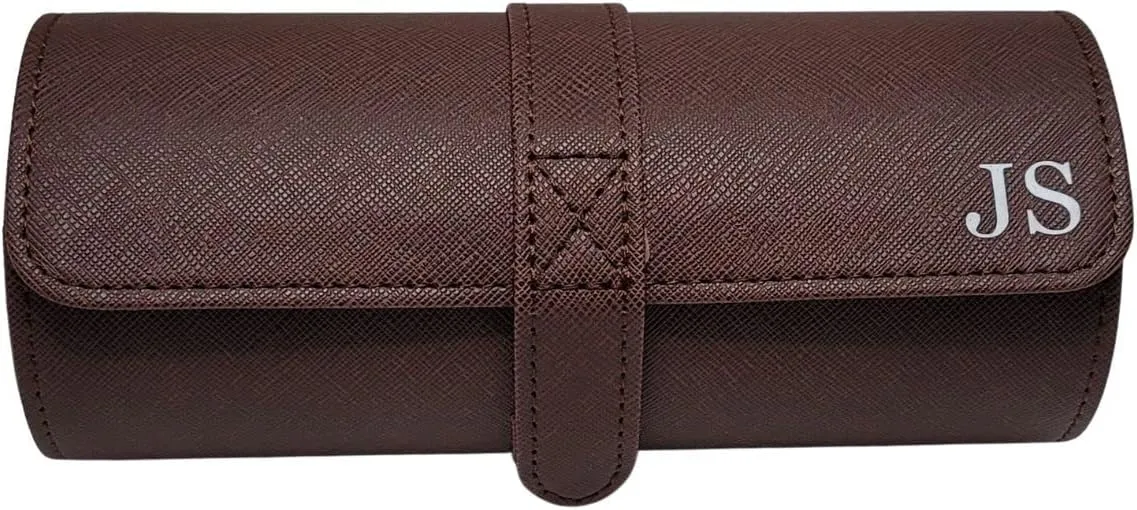 Case and Jewelry Roll Personalized Deluxe Brown label harsh designate innocent blade Saffiano 3 Watch Bangle Bracelet Travel Watch 