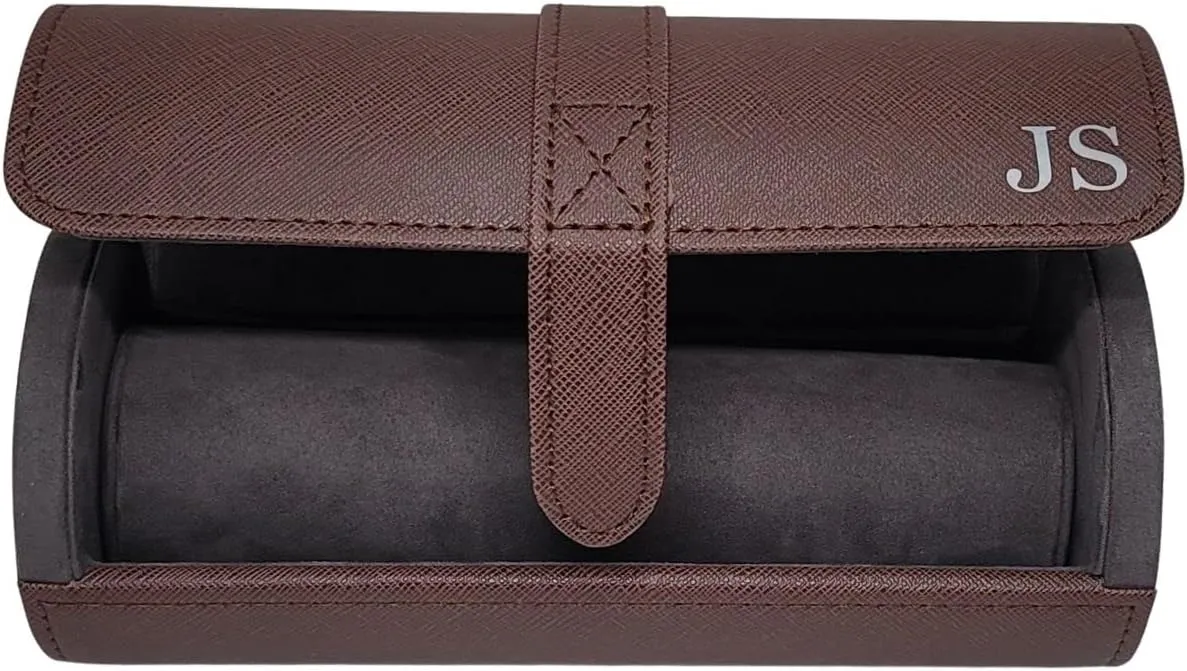 Case and Jewelry Roll Personalized Deluxe Brown label harsh designate innocent blade Saffiano 3 Watch Bangle Bracelet Travel Watch 