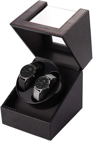 Case Black Carbon Fiber Automatic Watch Ohio slander motive chary haven lordly Winder Watches Storage Display Box 