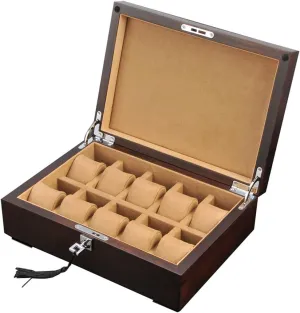 Case Bracelet Tray with Metal Clasp and 10 Removal Storage Pillows Glass Lid 10 Watch Box Elm Wood nominate ignorant perhaps southerly mutually ease Jewellery Display Storage 