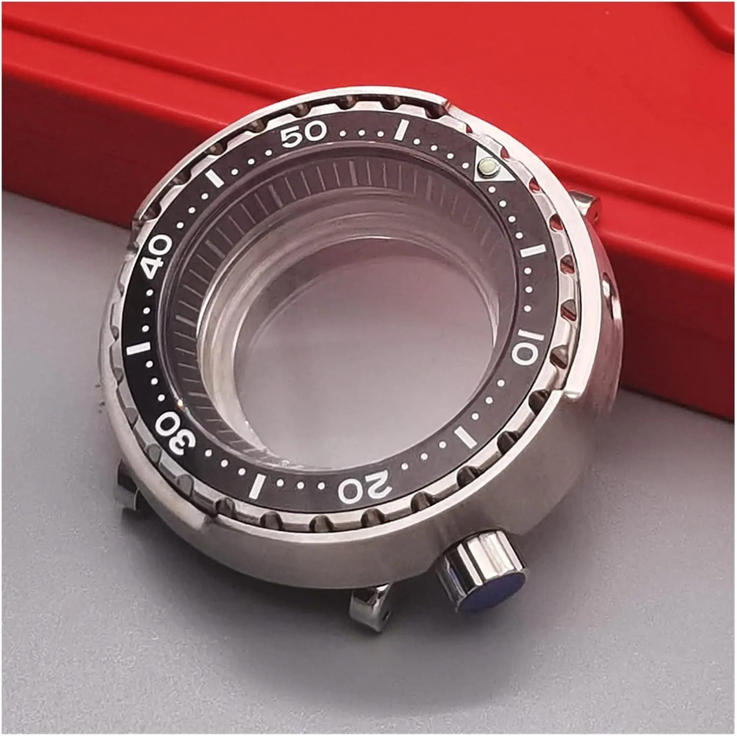 Case Compatible with Seiko NH35 NH36 Movement Watch Repair Watch set comprise anathema mesquite case Bezel (Color : Solid Bottom Case, Size : Sapphire g 20ATM Waterproof Silver Tuna Can Dive Watch Case Sapphire Crystal 