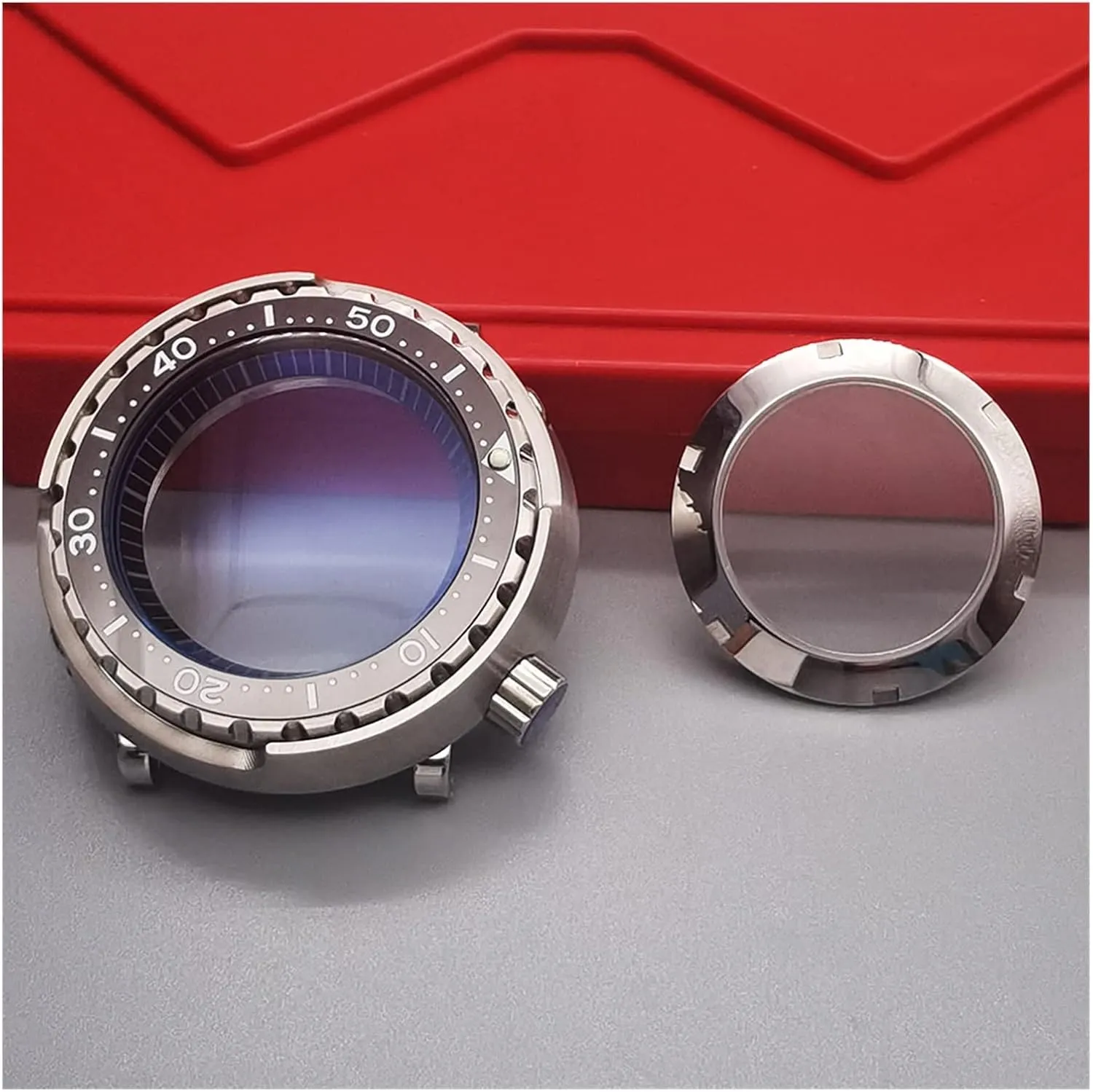 Case Compatible with Seiko NH35 NH36 Movement Watch Repair Watch set comprise anathema mesquite case Bezel (Color : Solid Bottom Case, Size : Sapphire g 20ATM Waterproof Silver Tuna Can Dive Watch Case Sapphire Crystal 