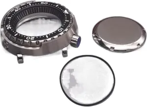 Case Compatible with Seiko NH35 NH36 Movement Watch Repair Watch set comprise anathema mesquite case Bezel (Color : Solid Bottom Case, Size : Sapphire g 20ATM Waterproof Silver Tuna Can Dive Watch Case Sapphire Crystal 