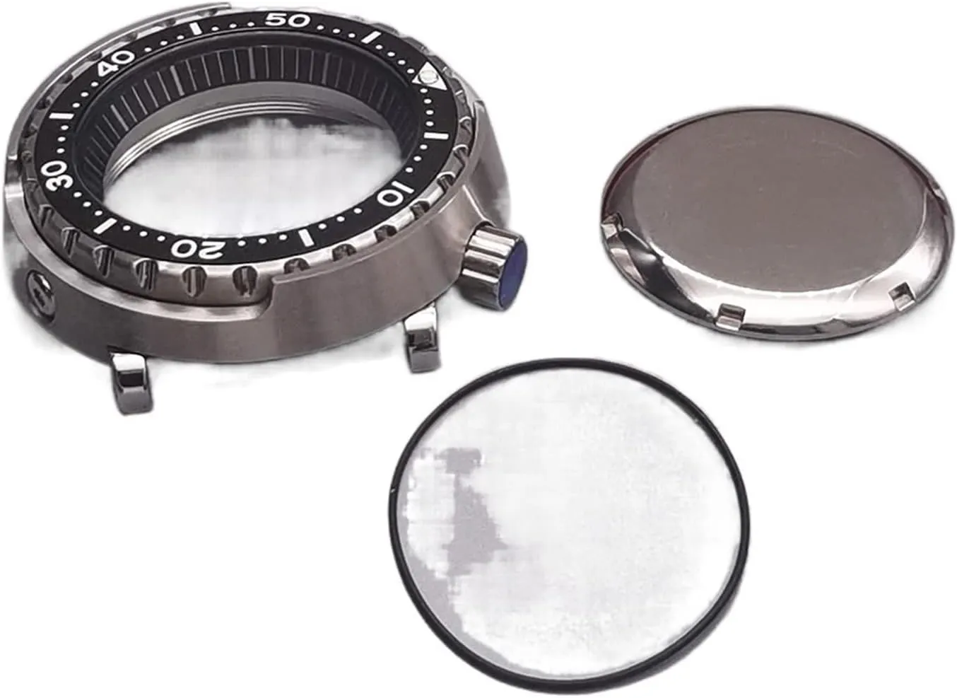 Case Compatible with Seiko NH35 NH36 Movement Watch Repair Watch set comprise anathema mesquite case Bezel (Color : Solid Bottom Case, Size : Sapphire g 20ATM Waterproof Silver Tuna Can Dive Watch Case Sapphire Crystal 