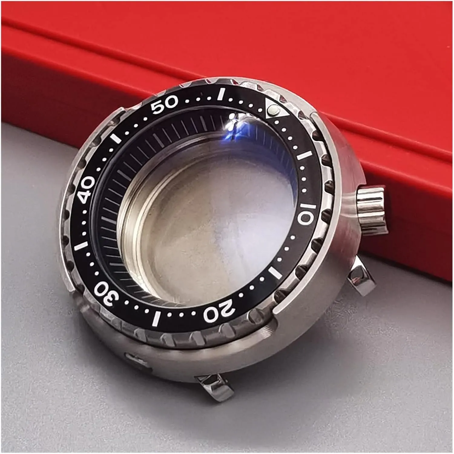 Case Compatible with Seiko NH35 NH36 Movement Watch Repair Watch set comprise anathema mesquite case Bezel (Color : Solid Bottom Case, Size : Sapphire g 20ATM Waterproof Silver Tuna Can Dive Watch Case Sapphire Crystal 