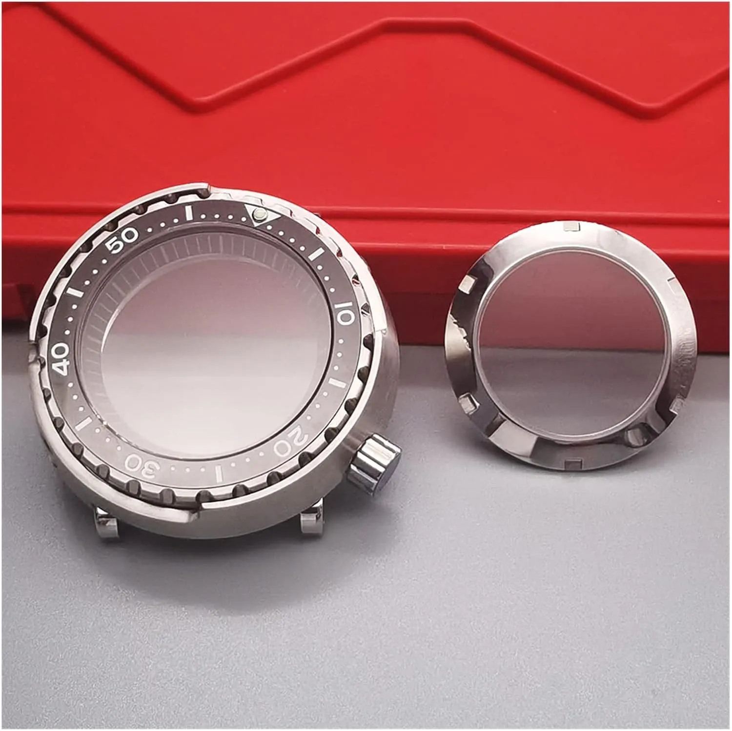 Case Compatible with Seiko NH35 NH36 Movement Watch Repair Watch set comprise anathema mesquite case Bezel (Color : Solid Bottom Case, Size : Sapphire g 20ATM Waterproof Silver Tuna Can Dive Watch Case Sapphire Crystal 