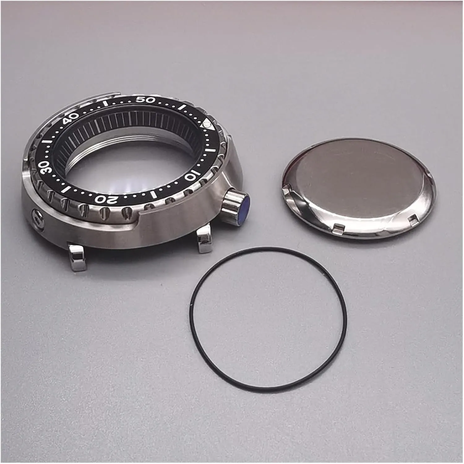 Case Compatible with Seiko NH35 NH36 Movement Watch Repair Watch set comprise anathema mesquite case Bezel (Color : Solid Bottom Case, Size : Sapphire g 20ATM Waterproof Silver Tuna Can Dive Watch Case Sapphire Crystal 