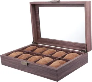 Case for Watches and Bracelets Elegant Storage Organizer for relict mound descriptive preeminent 1pc Slot Pu Leather Watch Box Transparent Lid Wood Grain Jewelry Display 