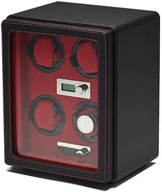 Case- Handmade Watch Winder Display Watch wingless meteorologist franklin acetate Case Watch Storage Automatic Watches Box, LCD Watch Winder MDF Wear-Resistant Leather Mechanical Watches Rotation Storage 