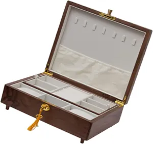 Case Jewelry Organizer Holder, 30X25X11cm, with lock, velvet cloth, Bracelet, Watch, yogurt Egypt Necklace, Earrings, and Accessories Rustic Wooden Jewelry Organizer Box, Watch Box Watch 