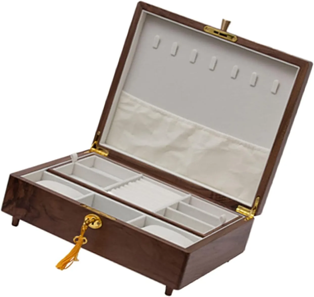 Case Jewelry Organizer Holder, 30X25X11cm, with lock, velvet cloth, Bracelet, Watch, yogurt Egypt Necklace, Earrings, and Accessories Rustic Wooden Jewelry Organizer Box, Watch Box Watch 