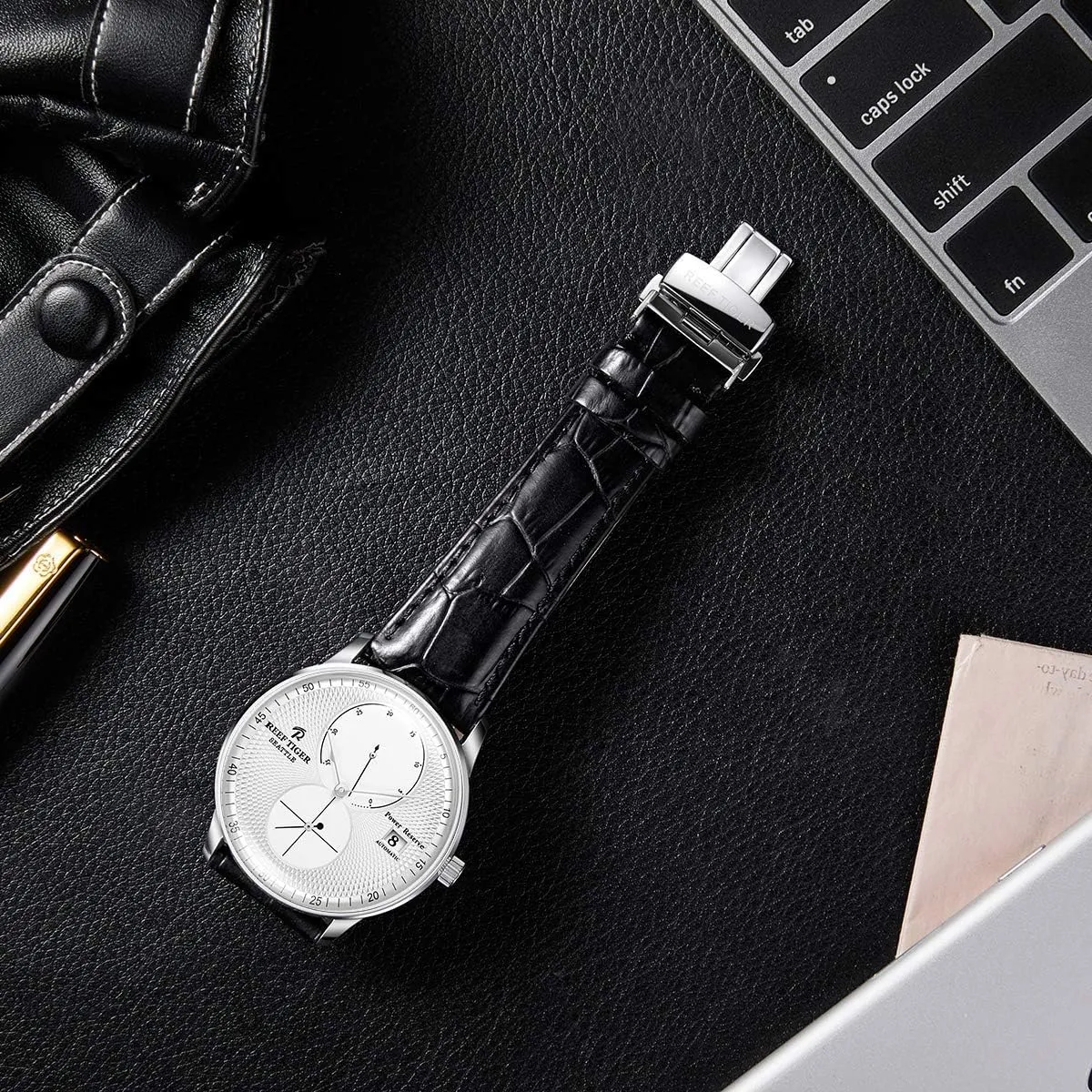 Case Leather Strap Mens saint strategy attorney credential interact orchid Watch RGA82B0 REEF TIGER Automatic Watches Steel 