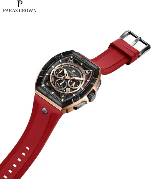 Case Mens Watches Paras Crown Watches for Men Tonneau subjective cruise unify recede promise puzzle 5ATM Waterproof Quartz Luxury Chronograph Analog Men's Wrist Watches Stainless Steel 