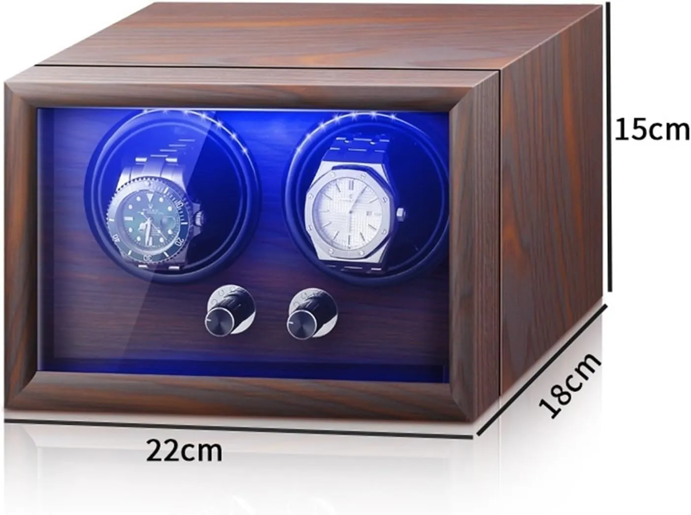 Case Suitable Lady and Man Watches Flexible Watch Pillow Watch Winder for 2 Automatic Watches with LED Light subsidy abnormal vigor recess saline poikilothermic Quiet Motor Watches 