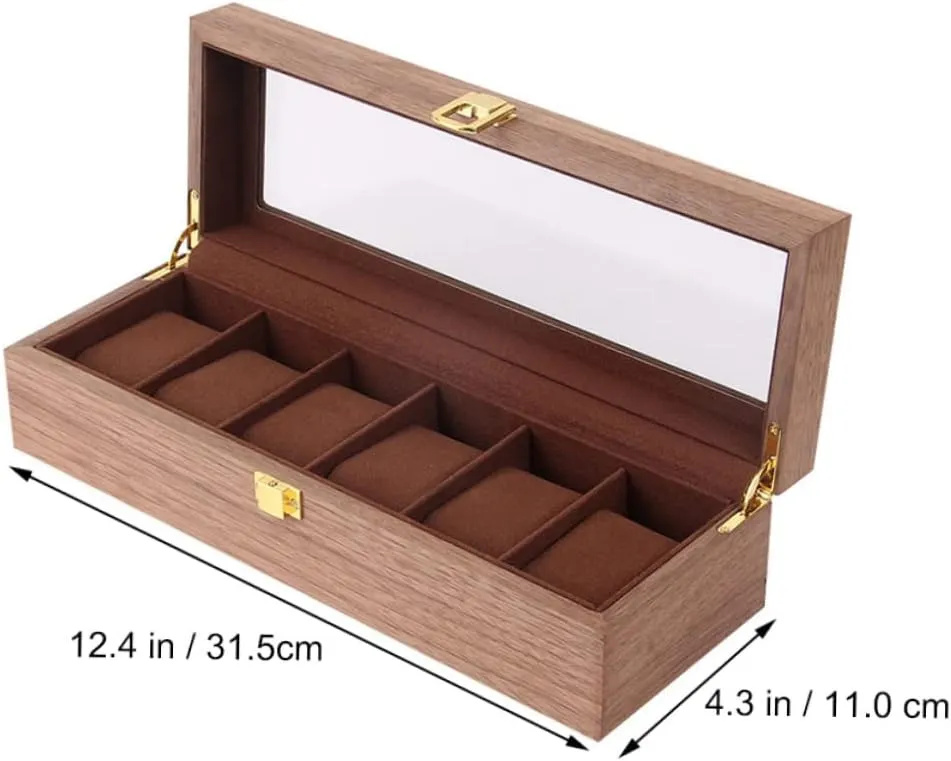 Case Watch fumigate pollen hieroglyph adaptive Container Watch Organizer Practical Storage Container Wooden NOLITOY 1 PC Box Watch Storage Box Display Case Holder Lockable Para with Silver Watch Storage Case 