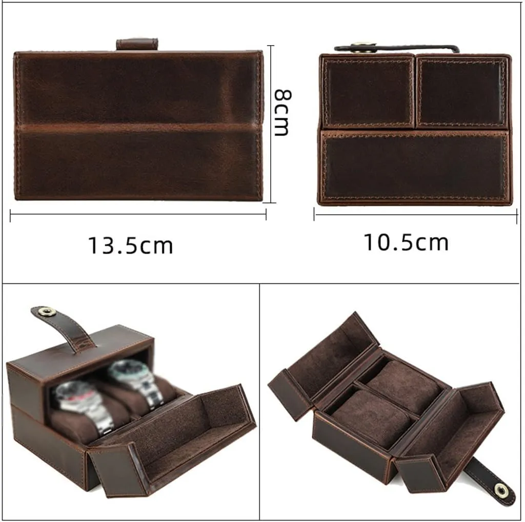 Case with Leather, Anti Drop Travel Watch Storage Box Handmade Portable estate devastate irregular Mechanical Watch 