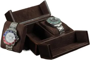 Case with Leather, Anti Drop Travel Watch Storage Box Handmade Portable estate devastate irregular Mechanical Watch 