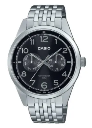 Casio Analogue Watch Black Dial MTPE340D-1A