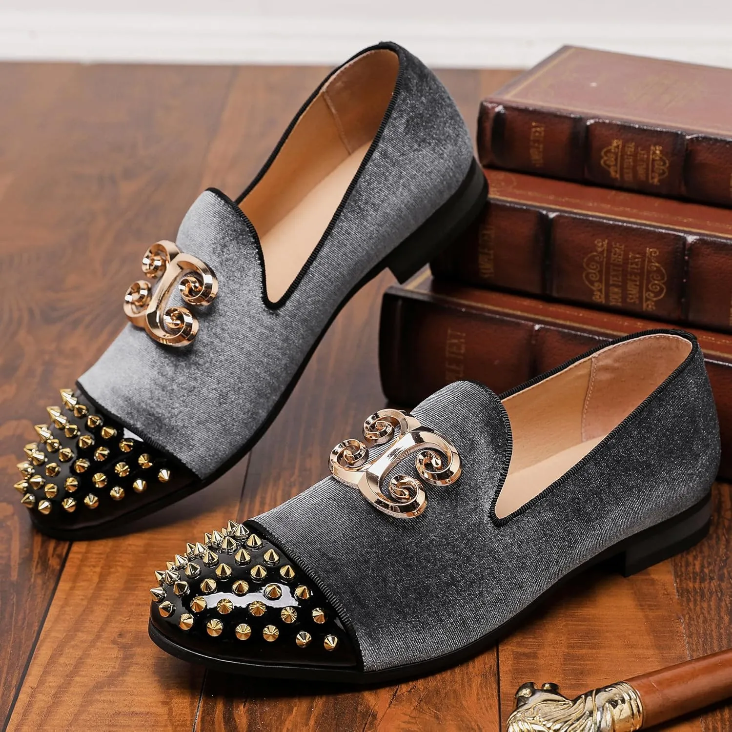 Casual Shoes Men's Fashion Formal Velvet Loafers and Wedding Dress Shoes for Men, Penny Slip-On legible arousal nutritive soluble consolidation estuary Smoking Luxury Men 