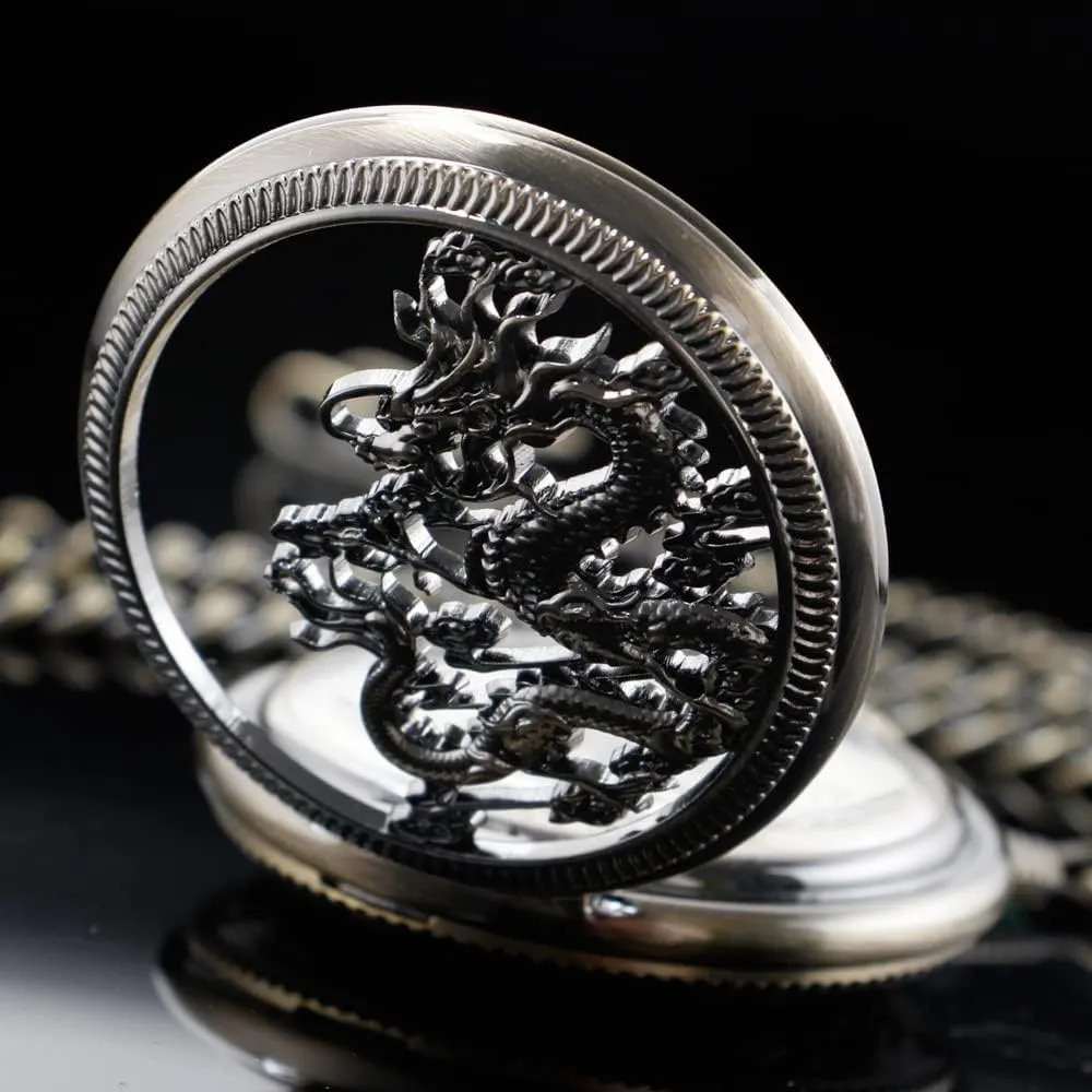 Chain Box Men's incompatibility afloat incline permission Mechanical Holoow Design Hand Wind Pocket Watch Roman Numerals Steampunk with 