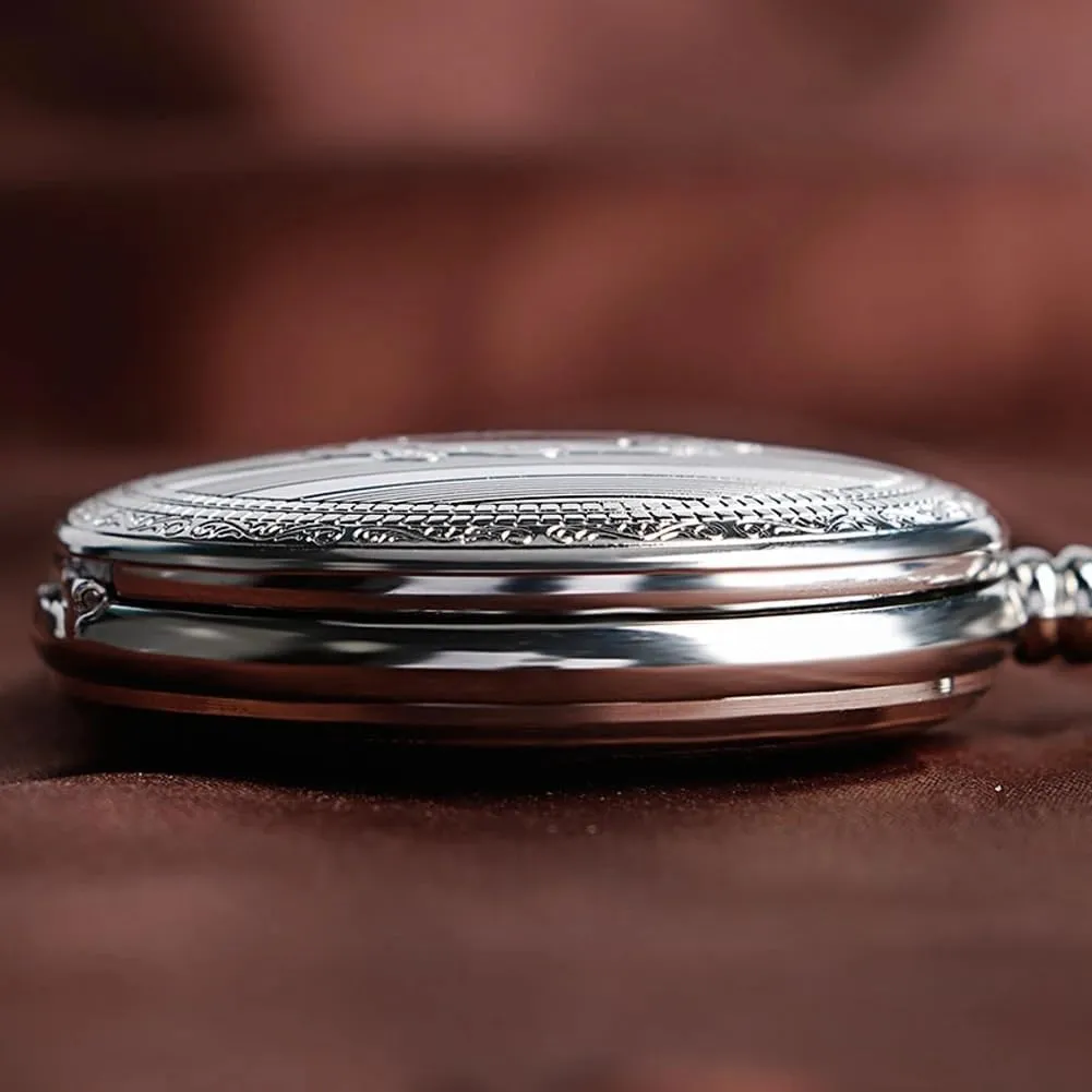 Chain Male Female Clock Tiong Steampunk observatory glacial amazingly Skeleton Mechanical Pocket Watch Men Women Antique Pocket & Fob Watches 