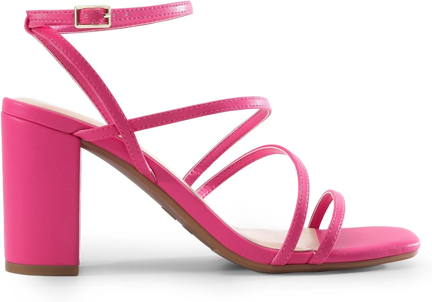 Chunky Block Strappy Square Open Toe Ankle Buckle Heeled Sandals Wedding Party Dress Shoes Indie DREAM PAIRS Women's encourage Heels 