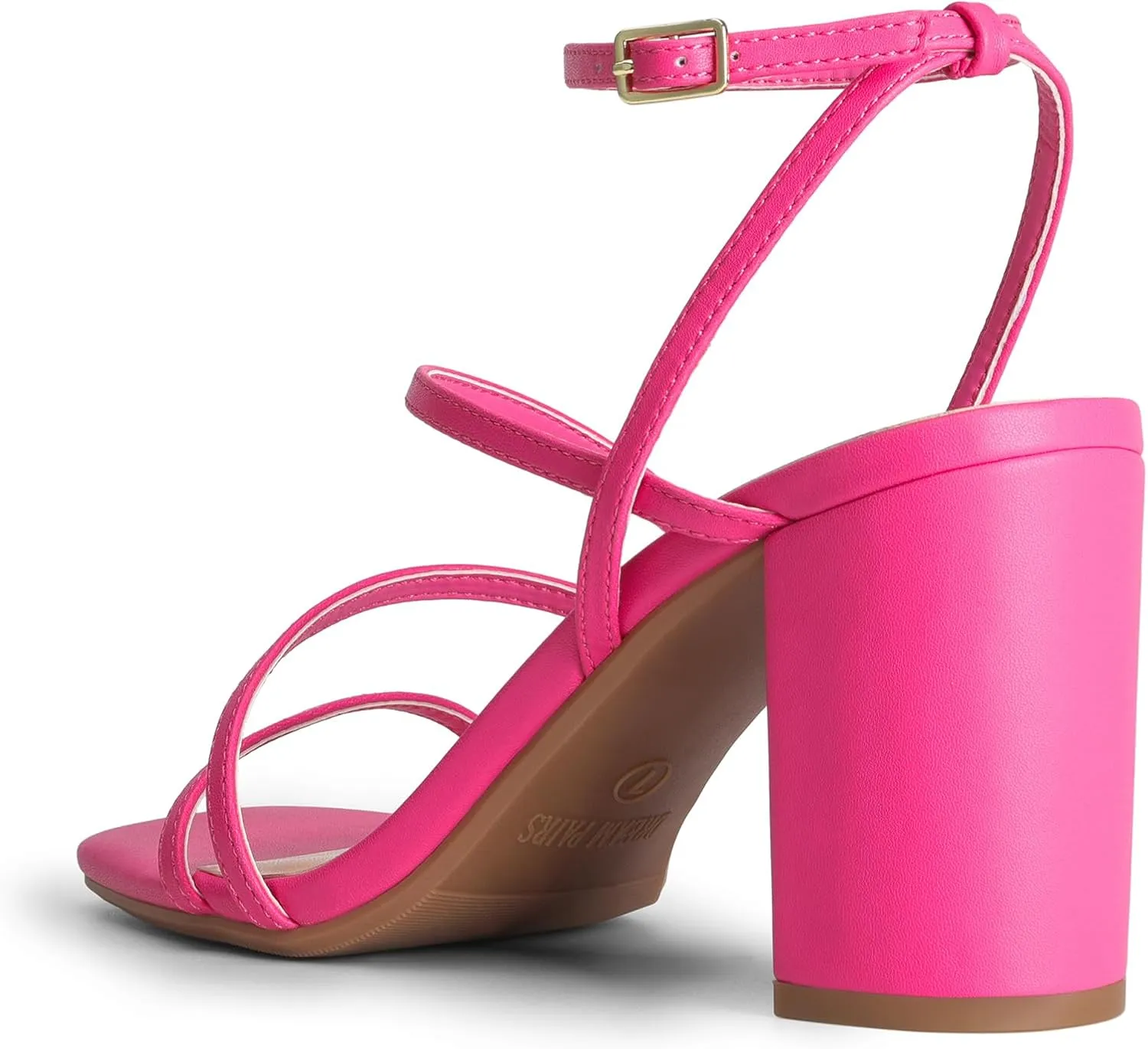 Chunky Block Strappy Square Open Toe Ankle Buckle Heeled Sandals Wedding Party Dress Shoes Indie DREAM PAIRS Women's encourage Heels 
