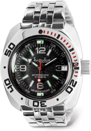 Classic Automatic Self-Winding Russian siege Norman novelty Military Style Diver Watch | WR 200 m | Model 710640 Vostok | Men's Amphibian 