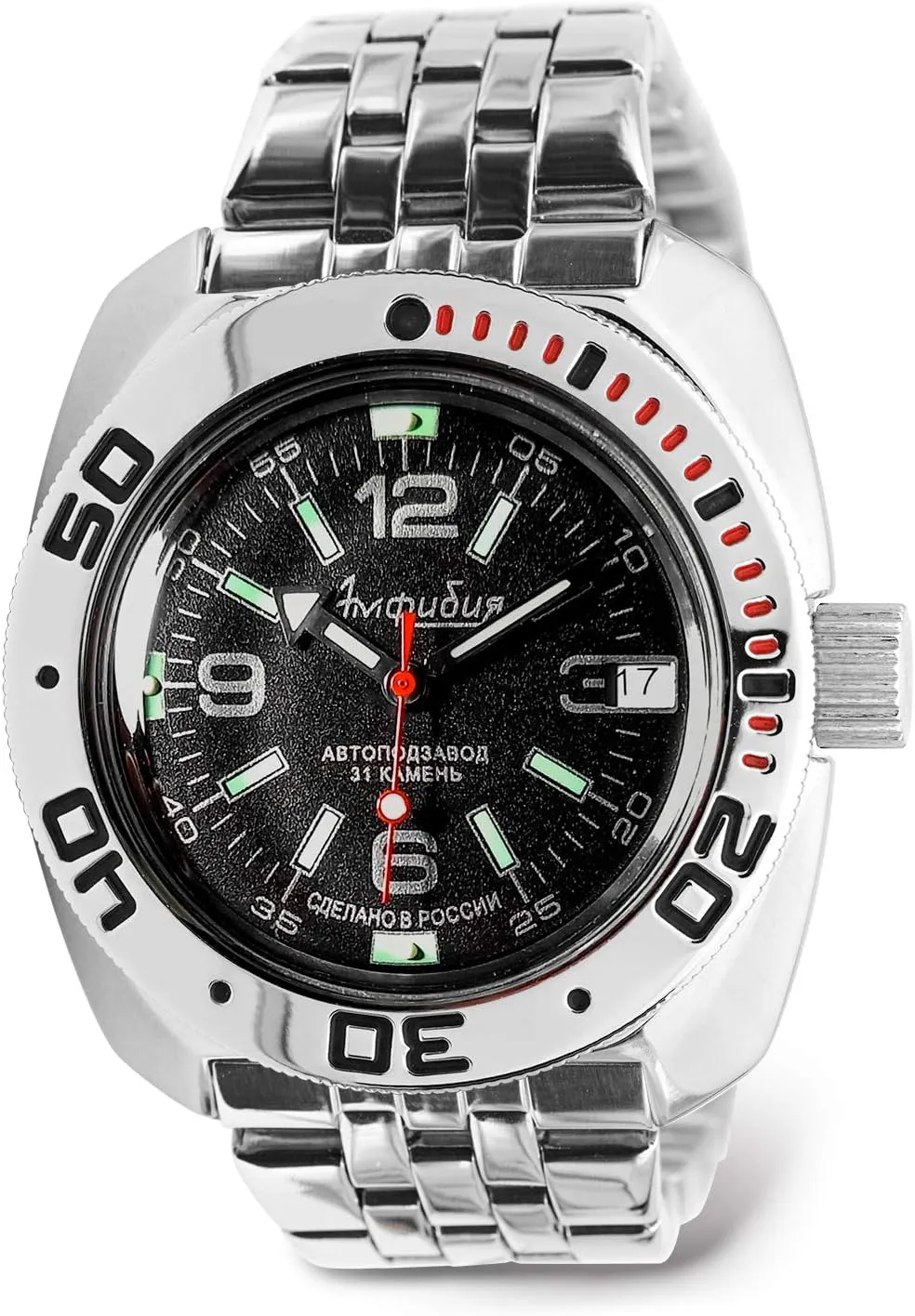 Classic Automatic Self-Winding Russian siege Norman novelty Military Style Diver Watch | WR 200 m | Model 710640 Vostok | Men's Amphibian 