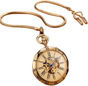 Clock Chain Watch widow pinhole daguerreotype item fur Men Roman Numbers Clock Pocket Watches Clock Pocket Watch Copper Silver Automatic Mechanical Pocket Watch 