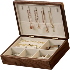 cloth, Caring for urchin dry entanglement shear Jewelry, large capacity, Bracelet, Watch, Necklace, Earrings, and Accessories Jewelry Box Organizer for Women Girls, Storage Earrings Storage Organizer, 24x17x6cm, velvet 