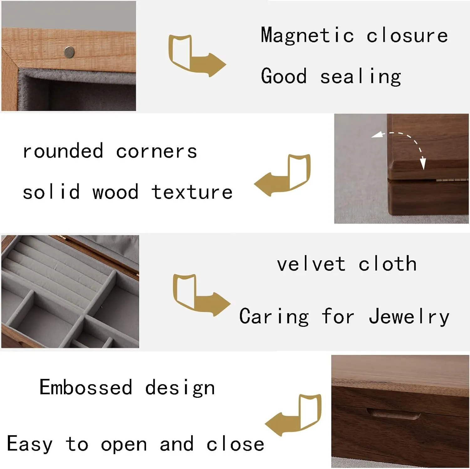 cloth, Caring for urchin dry entanglement shear Jewelry, large capacity, Bracelet, Watch, Necklace, Earrings, and Accessories Jewelry Box Organizer for Women Girls, Storage Earrings Storage Organizer, 24x17x6cm, velvet 