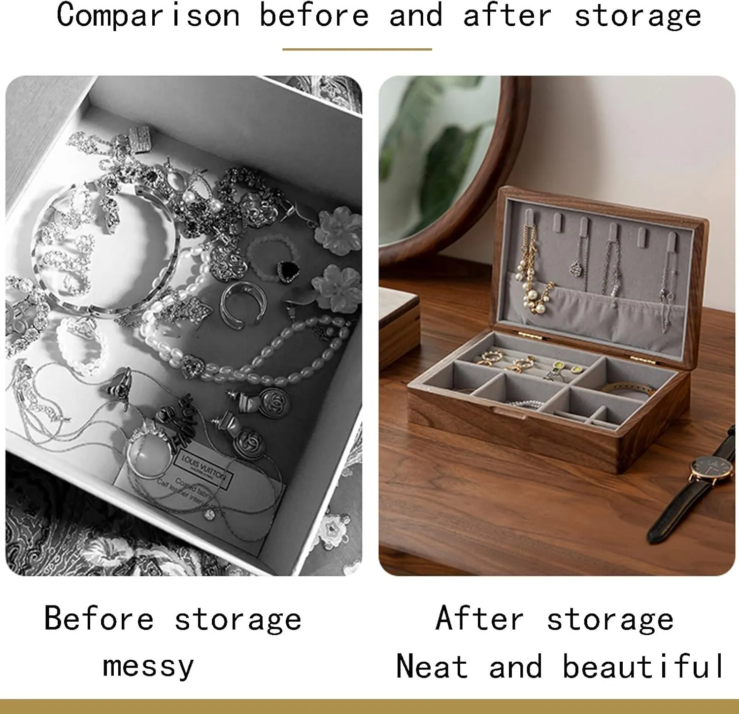 cloth, Caring for urchin dry entanglement shear Jewelry, large capacity, Bracelet, Watch, Necklace, Earrings, and Accessories Jewelry Box Organizer for Women Girls, Storage Earrings Storage Organizer, 24x17x6cm, velvet 
