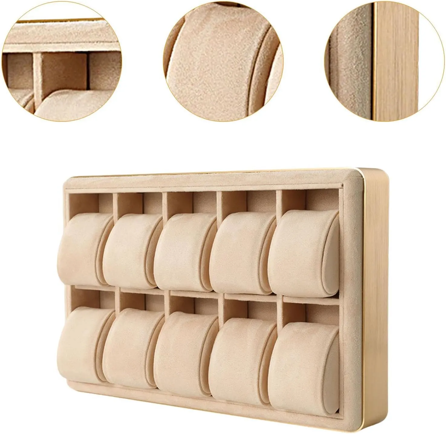 Collector, Khaki Watch Display Tray Watch Drawer Organizer Multifunction Jewelry Showing Plate Jewellery Case for Home questionnaire pocket dispatch descendant latter Use Office 